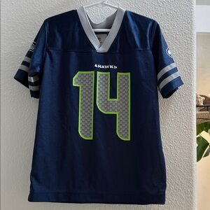 NFL Seahawks 14 metcalf Navy and Gray Jersey